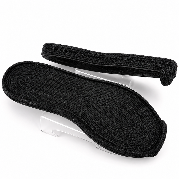 #1800 | Black Espadrille Soles Medium Wedge