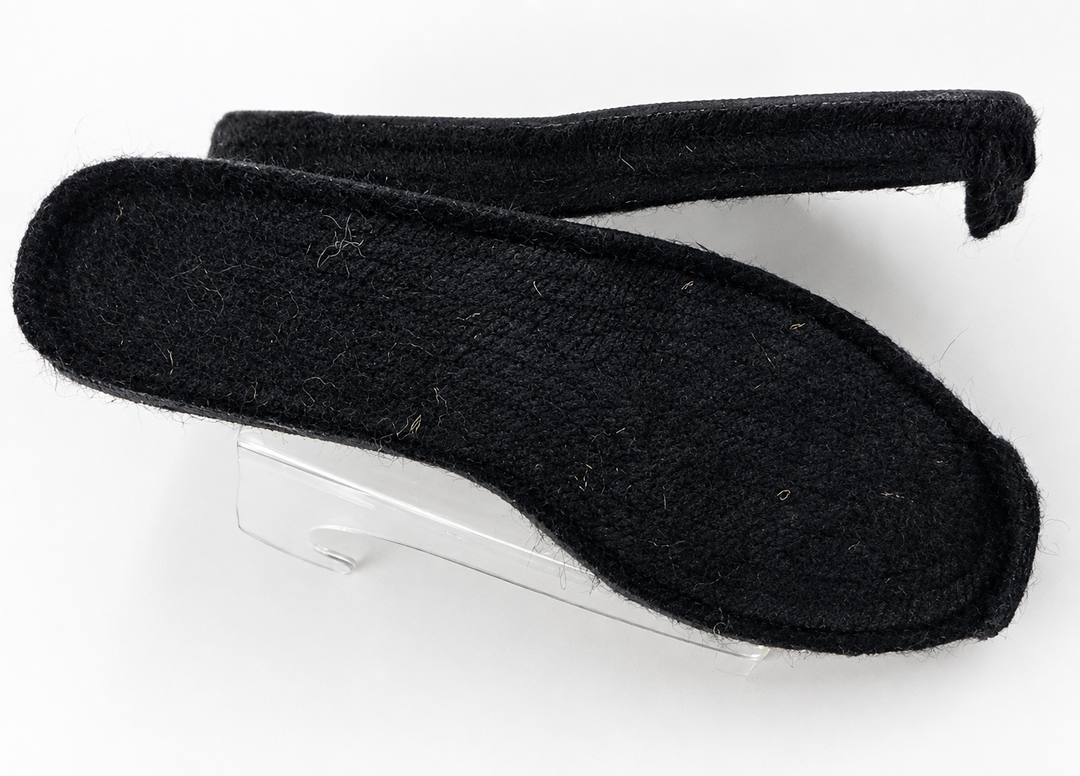 #1800 | Black Espadrille Soles Medium Wedge