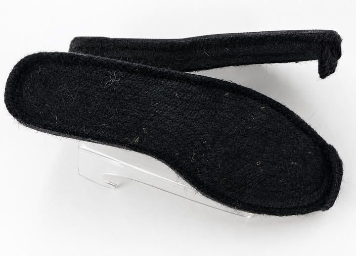 #1800 | Black Espadrille Soles Medium Wedge