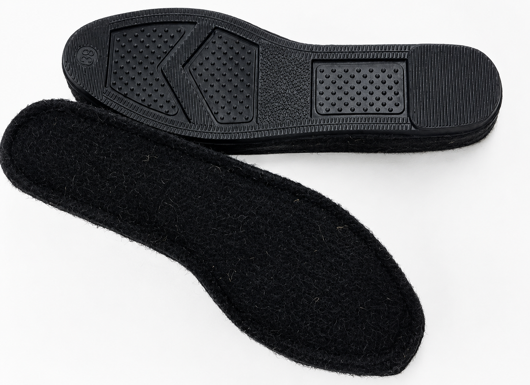 #1800 | Black Espadrille Soles Medium Wedge