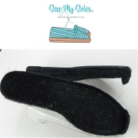 #1800 | Black Espadrille Soles Medium Wedge