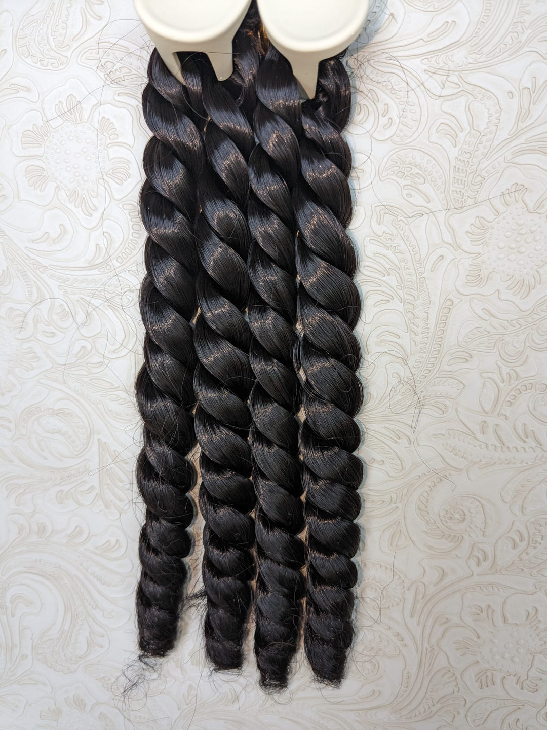 28d Black Leather Twisted Hair Style