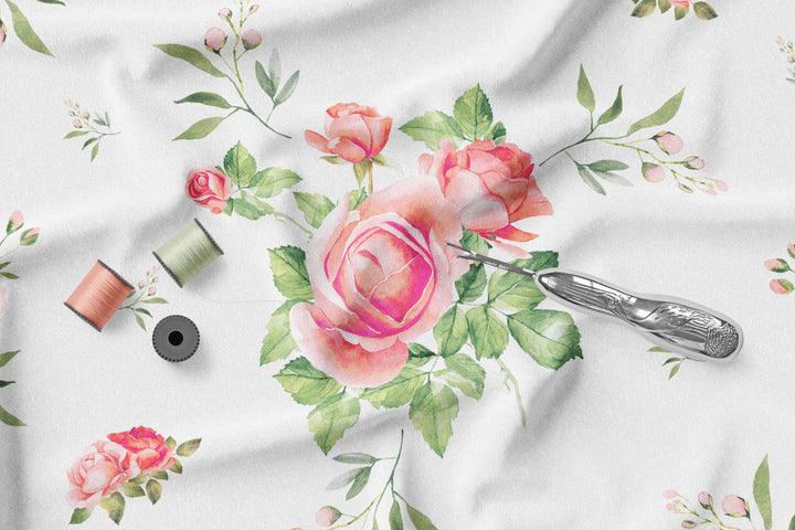 Shabby Roses 1 100% Cotton Fabric -MZ0001RS