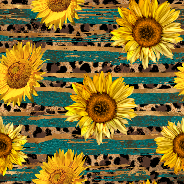 Sunflowers meets Safari 100% Cotton Fabric -MZ0001SF