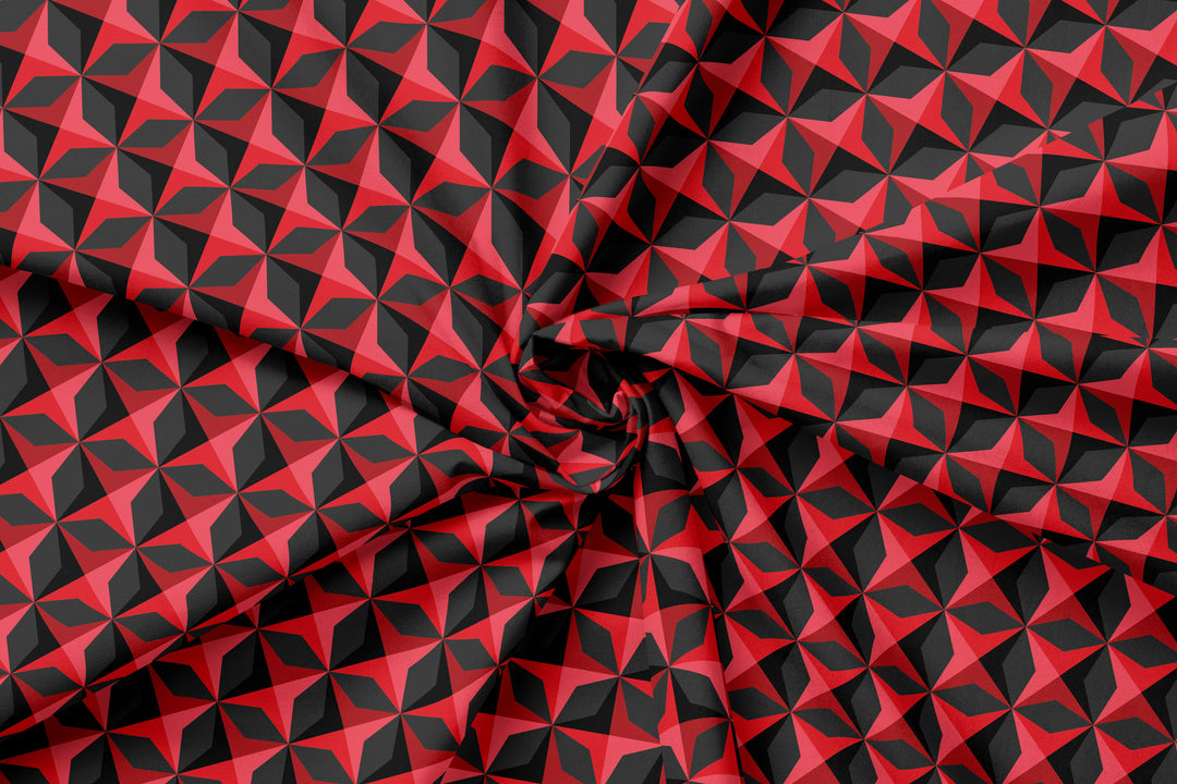 Black and red diamonds 100% Cotton Fabric -MZ0002PP