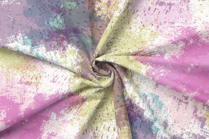 Watercolor Background Purple Yellow Splatter 100% Cotton Fabric -MZ0002WB