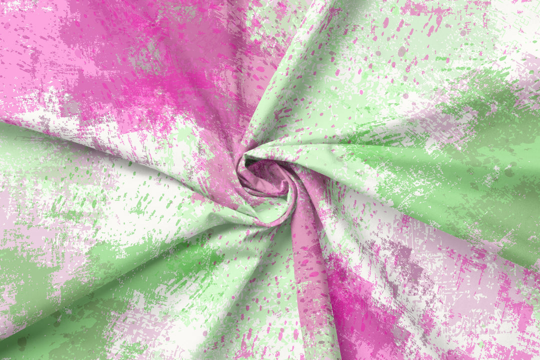 Watercolor Background Pink and Lime 100% Cotton Fabric -MZ0003WB