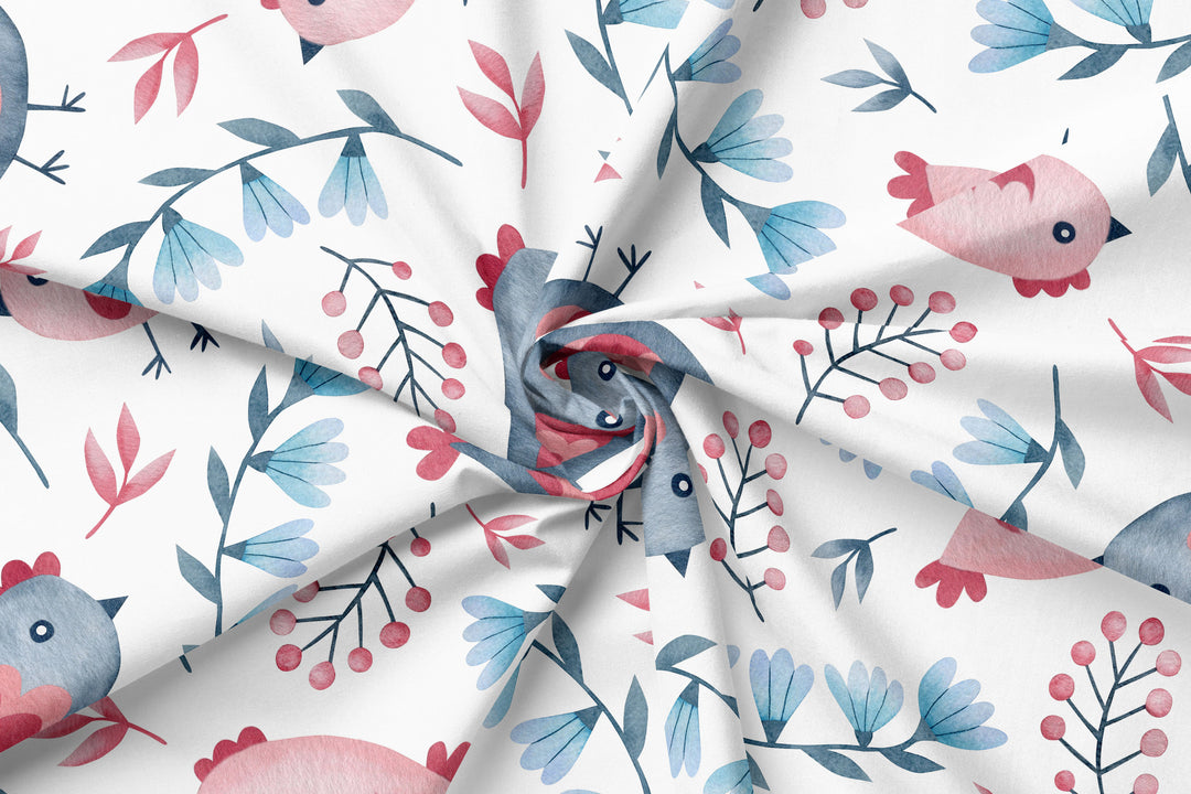 Folklore Birds 4 100% Cotton Fabric -MZ0004FB