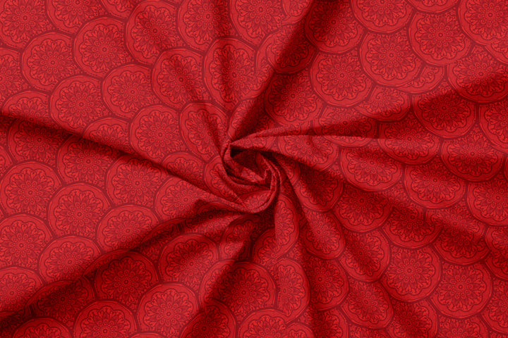 Poppies mandala 100% Cotton Fabric -MZ0004PP
