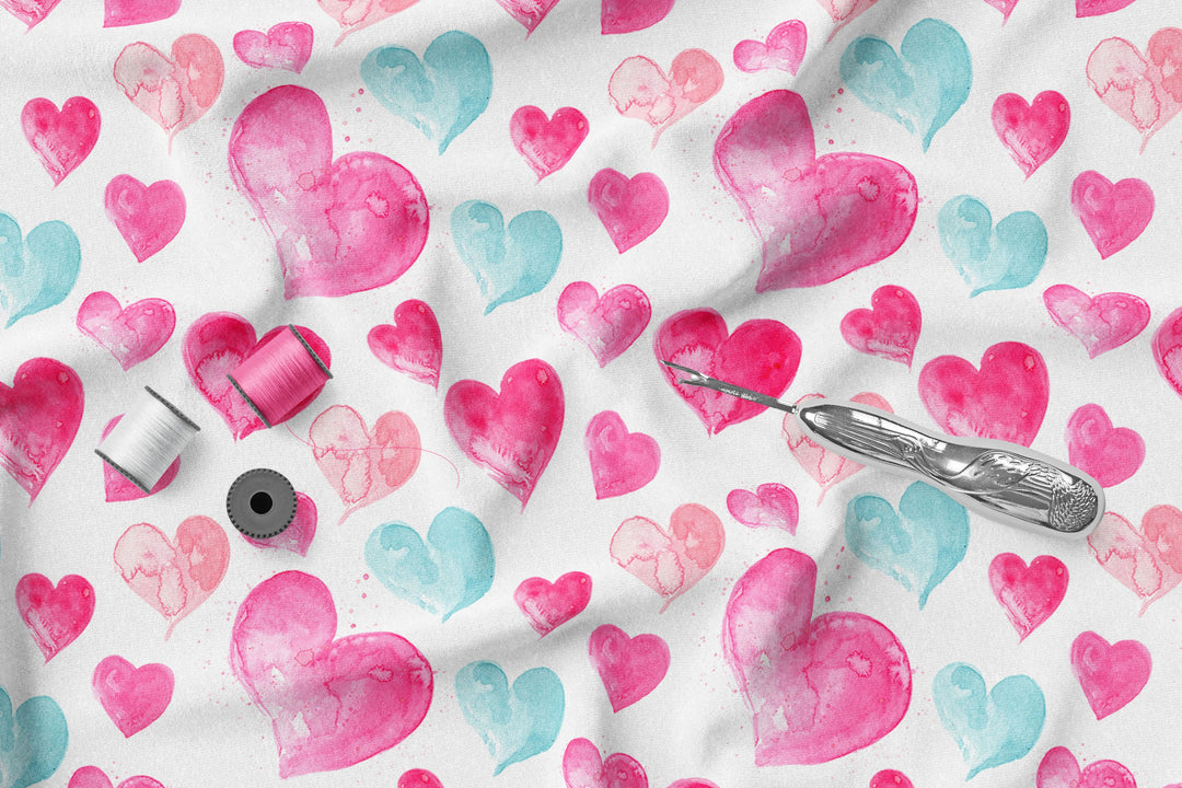 Flamingo Hearts 100% Cotton Fabric-MZ0005FL