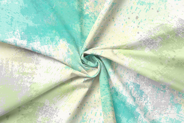 Watercolor Background Blue & Grey 100% Cotton Fabric -MZ0005WB