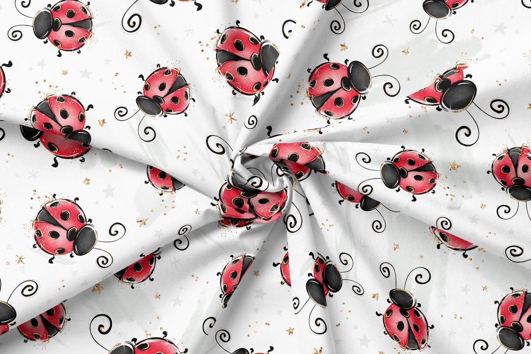 Bunch of Ladybugs 100% Cotton Fabric -MZ0006LB