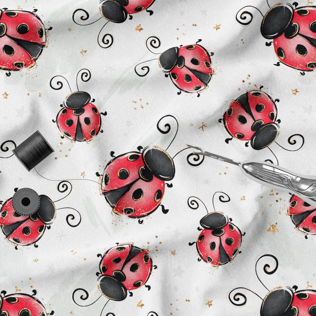 Bunch of Ladybugs 100% Cotton Fabric -MZ0006LB