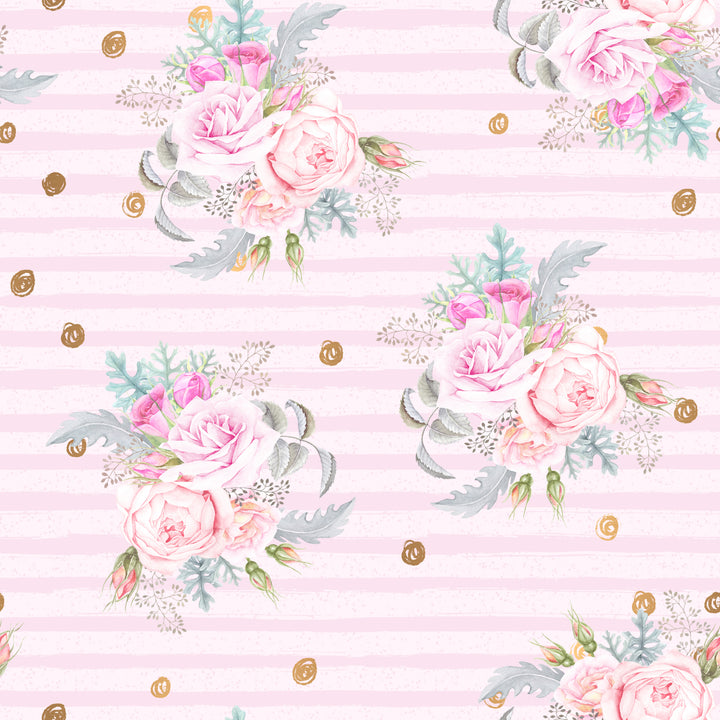 Shabby chic Roses 6 100% Cotton Fabric -MZ0006RS