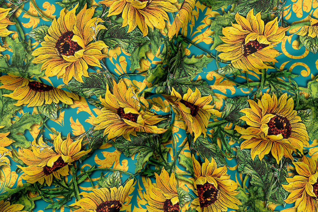 Sunflowers showers 100% Cotton Fabric -MZ0006SF