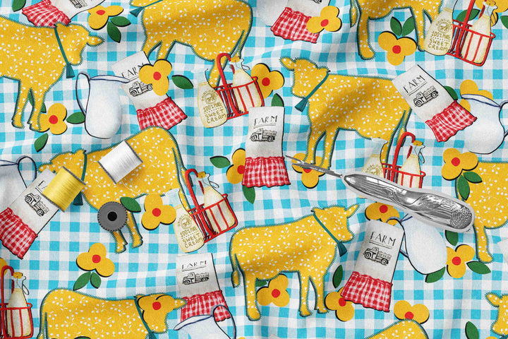 Country fresh milk 100% Cotton Fabric -MZ0008CS