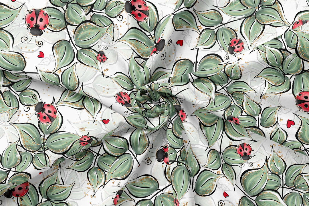 Ladybug Garden 100% Cotton Fabric-MZ0008LB
