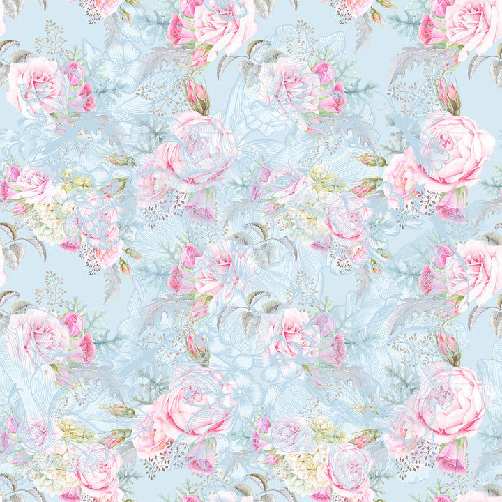 Shabby chic Roses 8 100% Cotton Fabric -MZ0008RS