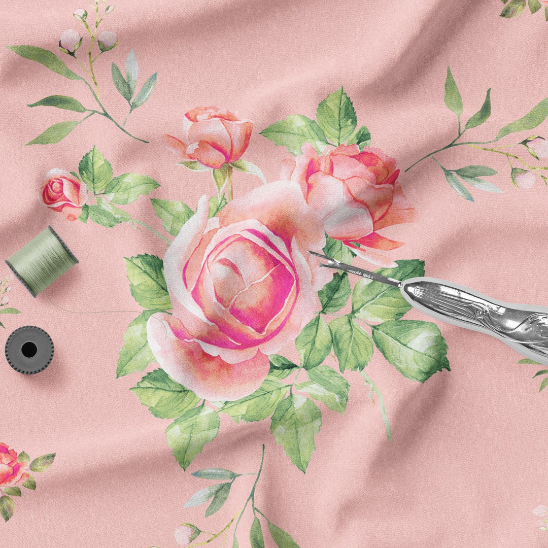 Shabby chic Roses 10 100% Cotton Fabric -MZ0010RS
