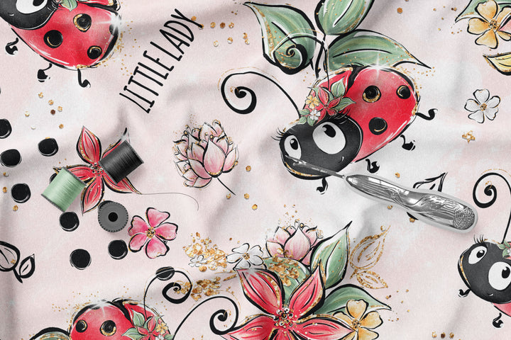Cartoon Ladybug 100% Cotton Fabric -MZ0011LB