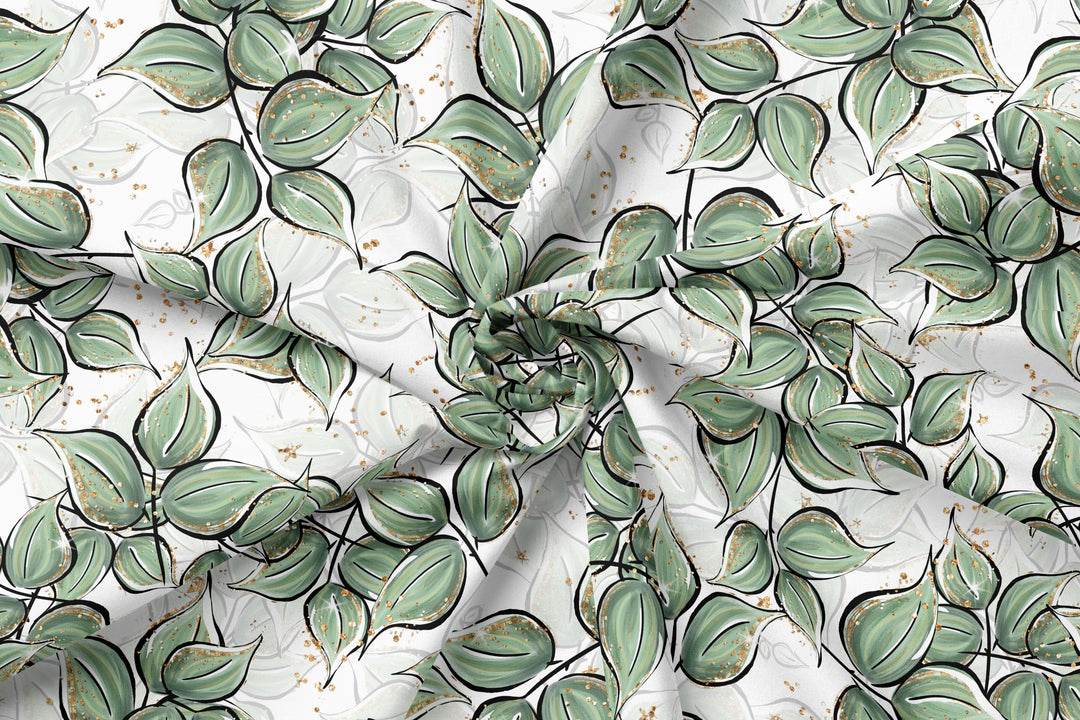 Green Leave Ladybug Garden 100% Cotton Fabric-MZ0013LB