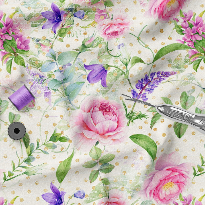 Shabby chic Roses 13 100% Cotton Fabric -MZ0013RS