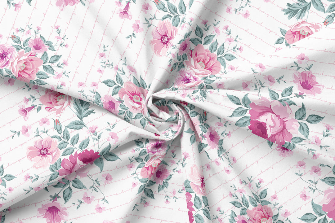 3DShabby chic Roses 14 100% Cotton Fabric -MZ0014RS