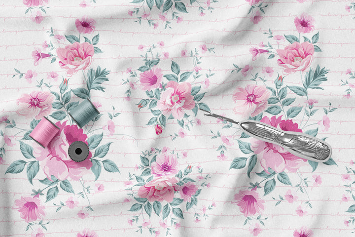 Shabby chic Roses 14 100% Cotton Fabric -MZ0014RS