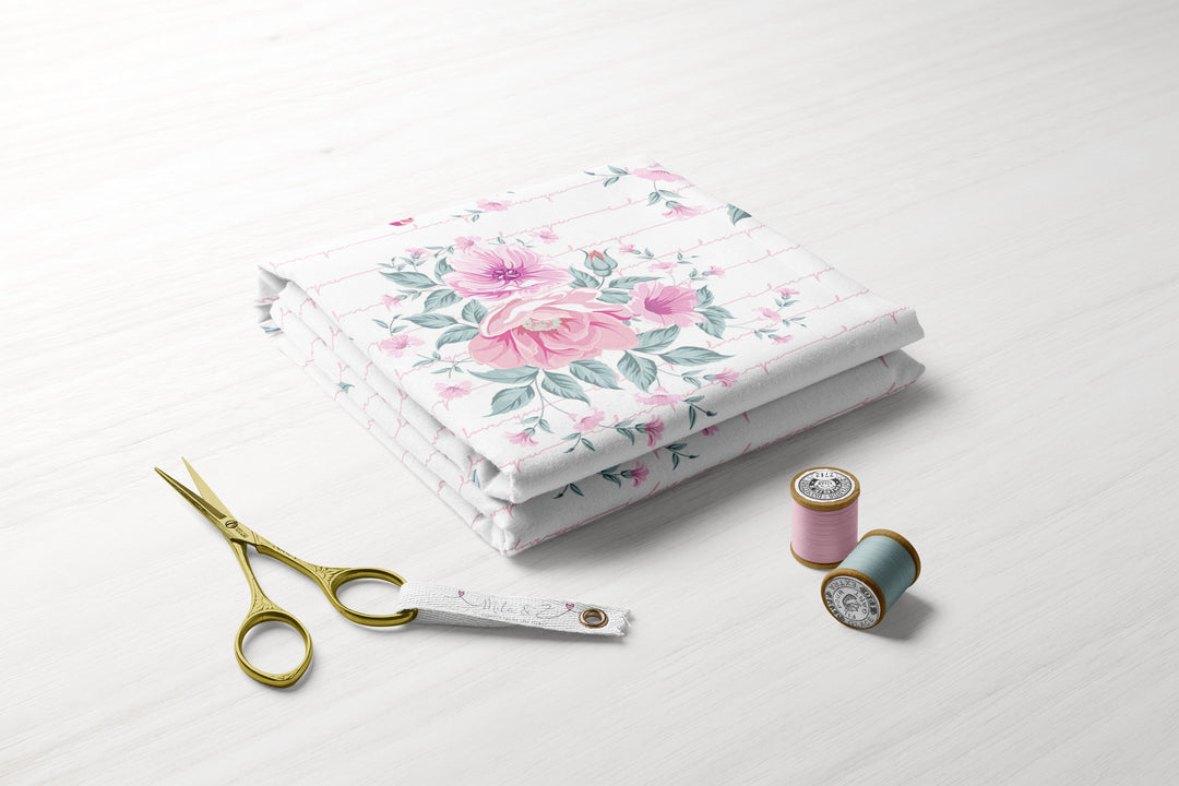3DShabby chic Roses 14 100% Cotton Fabric -MZ0014RS