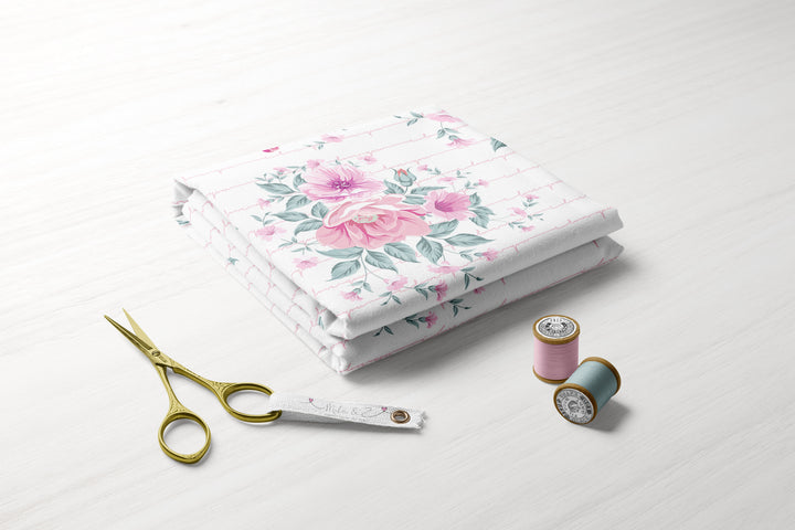 3DShabby chic Roses 14 100% Cotton Fabric -MZ0014RS