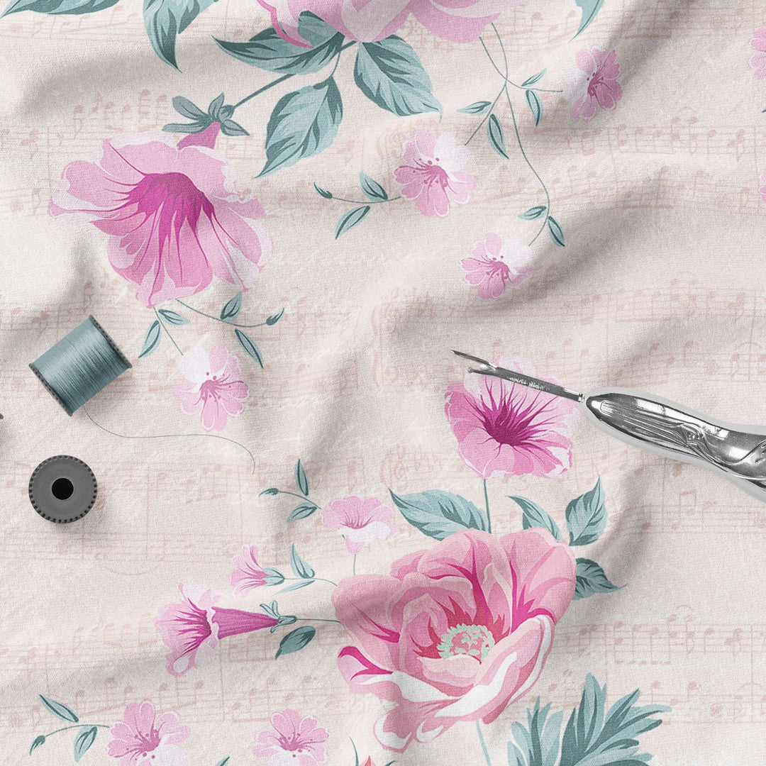 Shabby chic Roses 15 100% Cotton Fabric -MZ0015RS