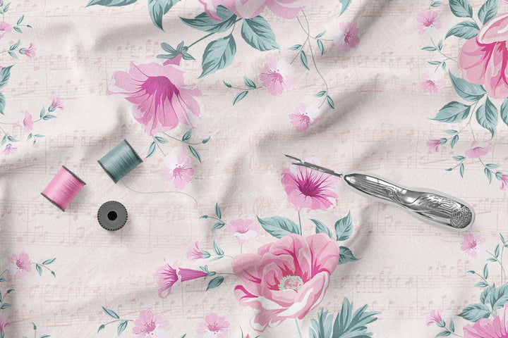 Shabby chic Roses 15 100% Cotton Fabric -MZ0015RS