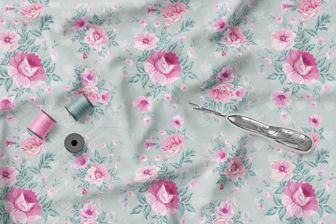 Shabby chic Roses 16 100% Cotton Fabric -MZ0016RS