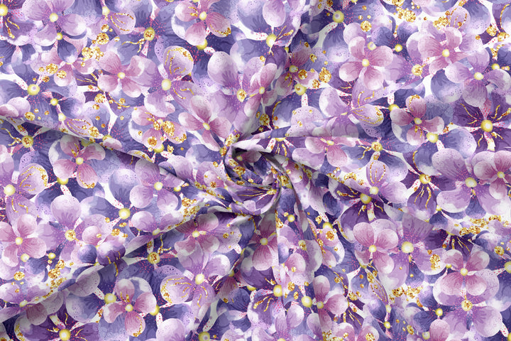 Hydrangea Purple Delight 100% Cotton-MZ0021FW