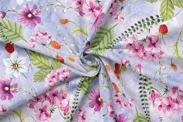 Floral Berry Medley 100% Cotton Fabric-MZ0022FW