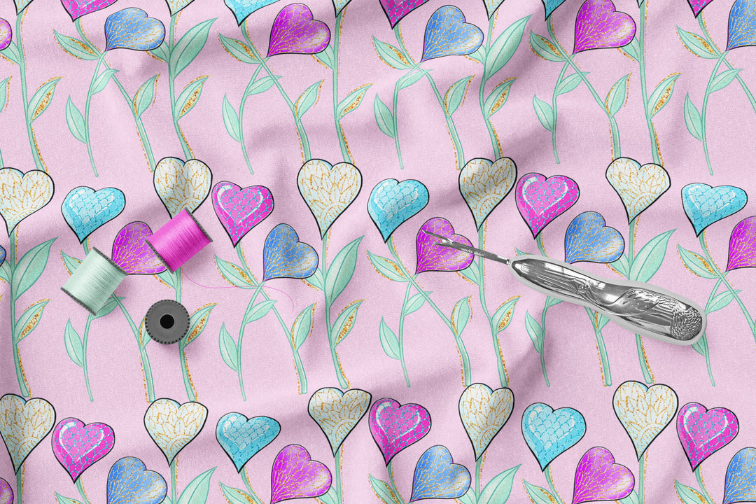 Magic Heart flowers 100% Cotton Fabric -MZ0014MG