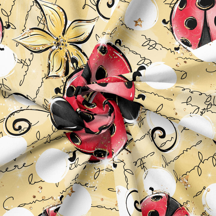 Lovely Ladybugs100% Cotton Fabric-MZ0005LB