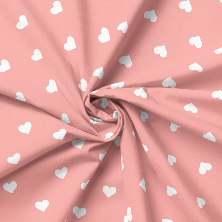 Peach hearts 100% Cotton Fabric-MZ0004FL