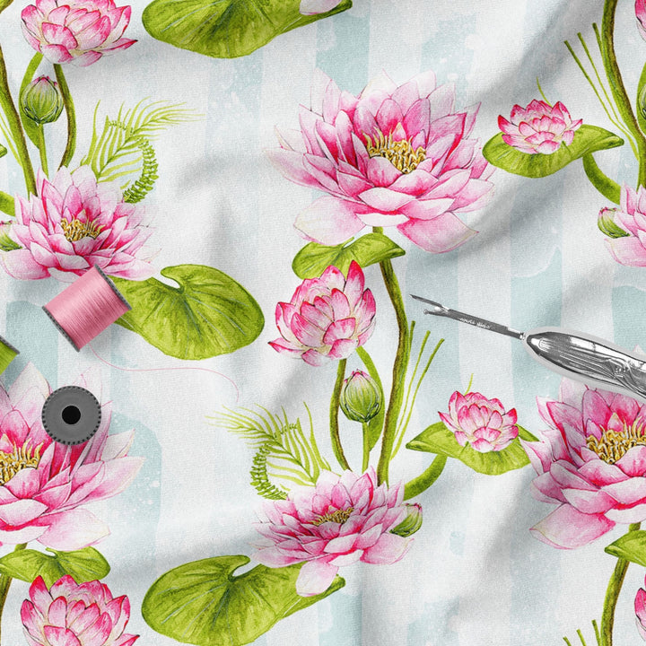 Waterlily Design 100% Cotton Fabric- MZ0003FW