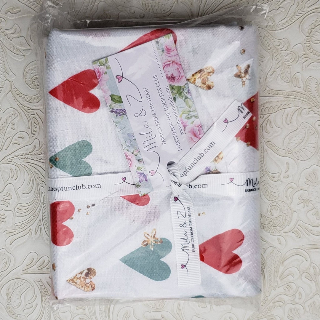 LadyBug Hearts 100% Cotton Fabric-MZ0014LB